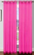 Fuschia/ Pink Platinum Sheer Voile Curtain with Grommets