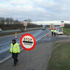 Danish police conduct spot checks on incoming traffic from Germany at a highway border crossing near Padborg, Denmark, on Jan. 6. Officials say they've been overwhelmed by the 20,000 asylum seekers who came to Denmark last year.