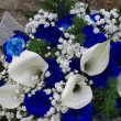 Blue Wedding Bouquets Using Small White Flowers And Blue Wedding Flowers