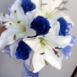 Cute White Blue Wedding Flowers Bouquets Simple Wedding Bouquets