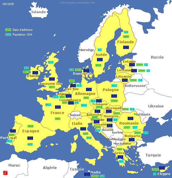 Carte de l'union européenne