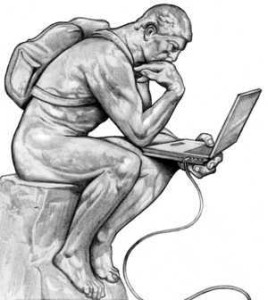 The Thinker with Laptop