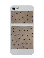 Чехол Patchworks Colorant New Classique Silver/Grey Ostrich для iPhone 5/5S  (подарок!!!)