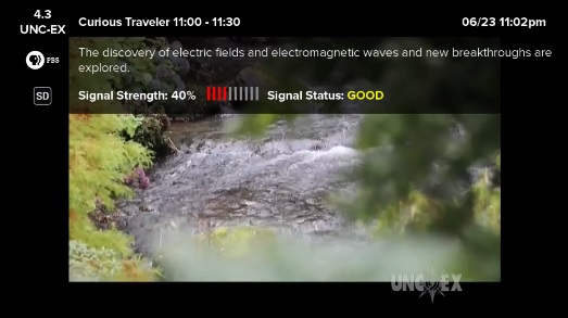 The Mohu channels provides metadata for live TV and displays the OTA signal strength.