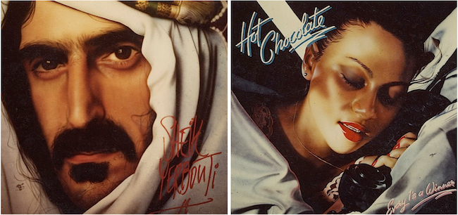 Alan Bonds airbrushed 6-by-6-foot album covers such as these for Tower's San Francisco store from 1977 to 1981.