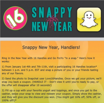 16 Handles Using Snapchat To Provide Discounts