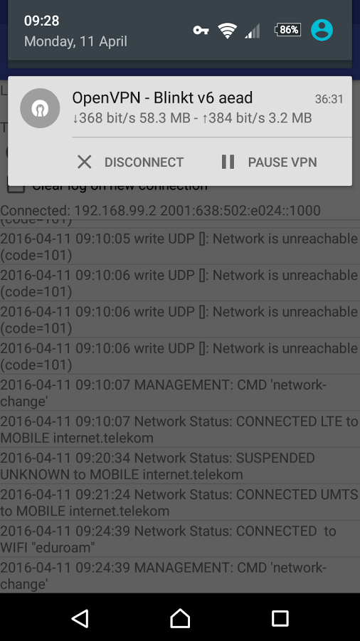    OpenVPN for Android- screenshot  