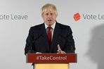 Boris Johnson holds a press conference at Brexit HQ in Westminster