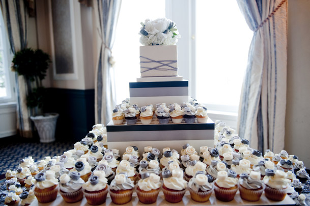 lavender white cupcakes cake modern display