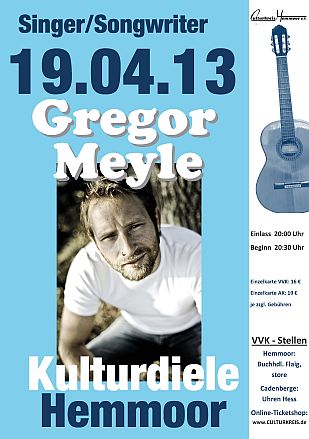 Gregor Meyle @ Kulturdiele - Culturkreis Hemmoor e. V.