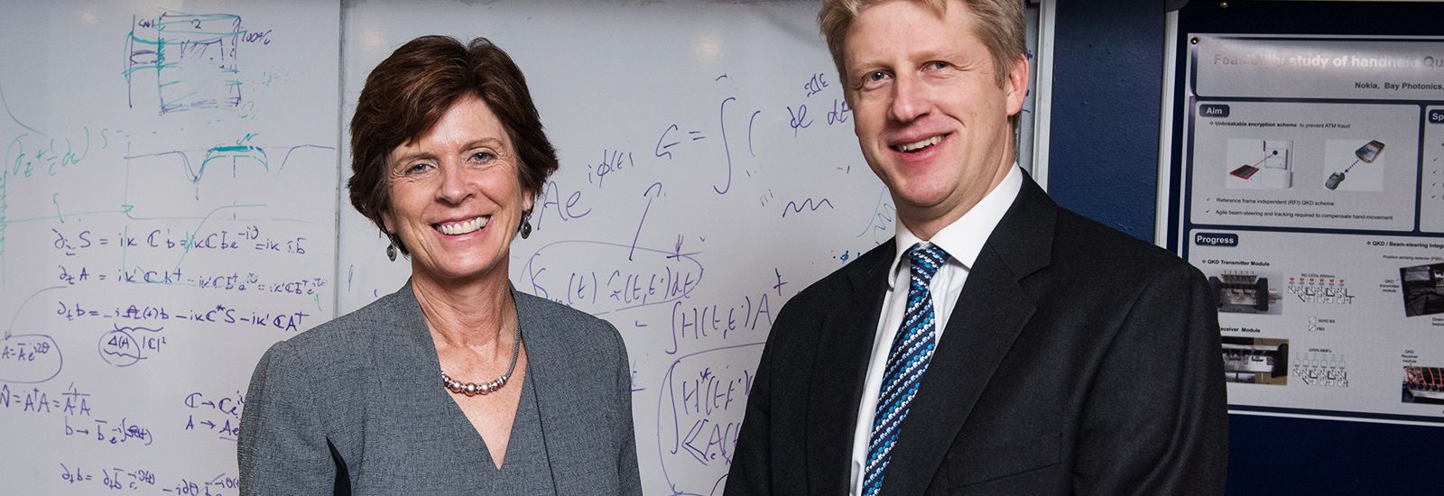 Oxford’s Vice-Chancellor, Professor Louise Richardson, with the Universities and Science Minister, Jo Johnson