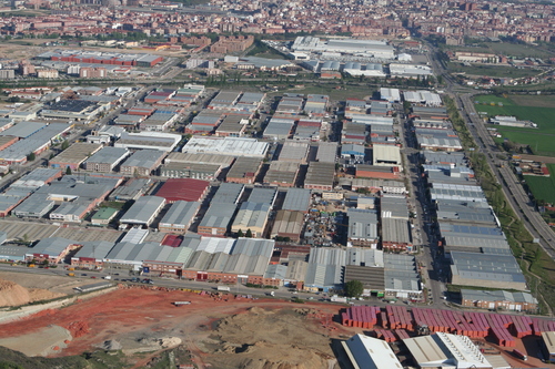 Vista aérea del polígono industrial de San Cristóbal, en Valladolid