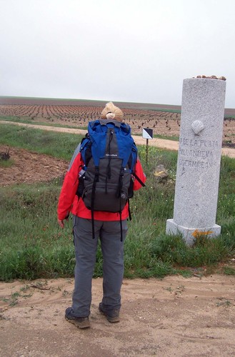 Indicativo del Camino de Santiago en Villanueva de Campeán