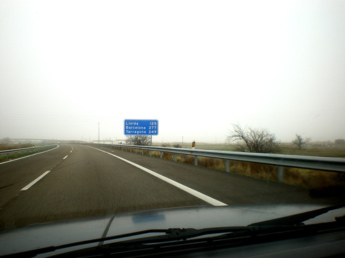 Autopista del Nordeste, E90, Espana, 03-01-2009.