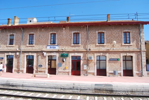 Estación de Ariza, ferrocarril Madrid-Zaragoza-Barcelona y final del ferrocarril Valladolid -Ariza   