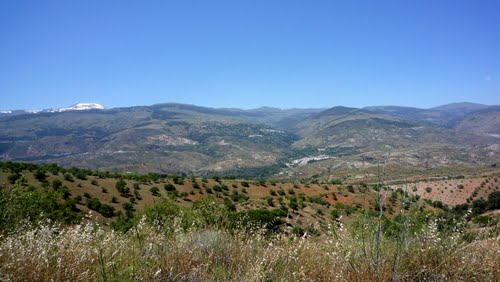 Las Alpujarras desde la Sierra de la Contraviesa-al fondo, Cádiar,Narila,Alcútar y Bérchules (Granada)