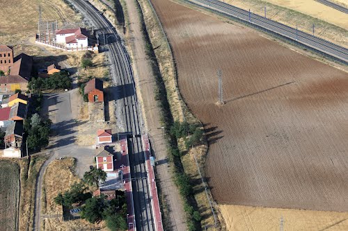 Vista aérea de la estación de ferrocarril de Matapozuelos