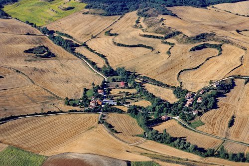 Vista aérea de Quintanilla del Monte en Juarros