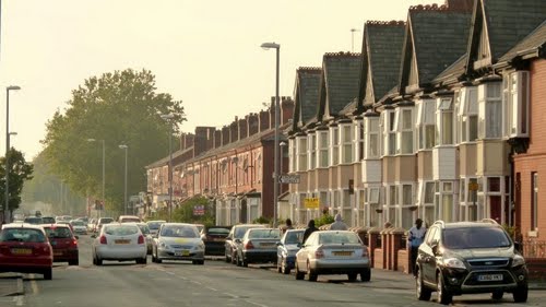 Great Western Street, looking west, in Moss Side, Manchester