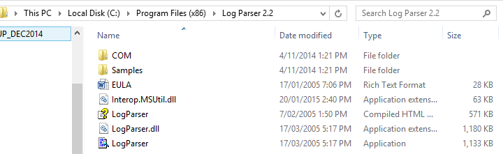 Log Parser directory