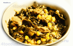 салат с тунцом кукурузой морской капустой в майонезе
