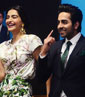 Sonam Kapoor, Ayushmann Khurrana | Press meet of Hindi movie 'Bewakoofiyan' at Welingkar Collage in Matunga, Mumbai
