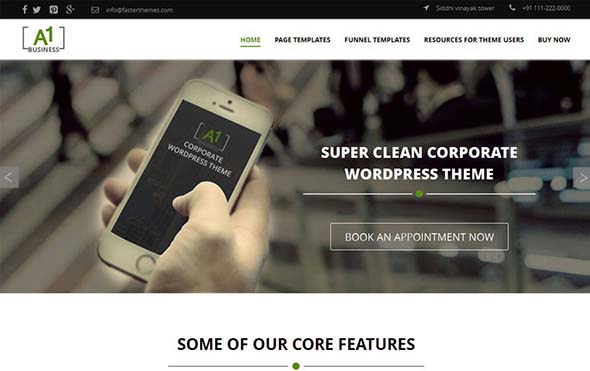 A1 Business Template - Best Free WordPress Themes 2015