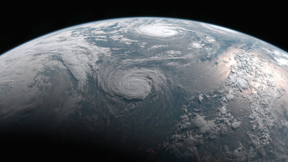 This image was taken by the Japan Meteorological Agency's Himawari-8 satellite at 1840Z on September 2, 2015. It shows Typhoon Kilo, Tropical Storm Ignacio, and Hurricane Jimena in the Pacific Ocean using a nearly identical imager to the one aboard NOAA's GOES-R satellite.