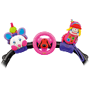 игрушка набор игрушек на коляску и кроватку: розовая бабочка, руль, мобильный телефон