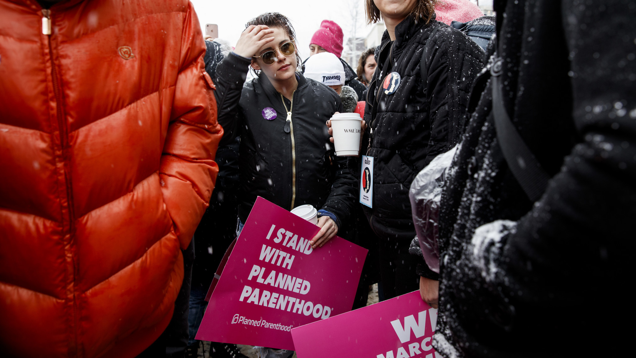 Kristen Stewart at the women's march at Sundance. (Jay L. Clendenin / Los Angeles Times)