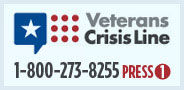 Graphic for the Veterans Crisis Line. It reads Veterans Cris Lins 1 800 273 8255 press 1 