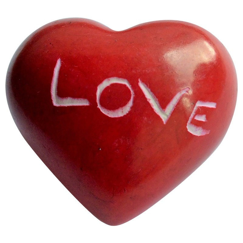 soapstone small heart red 'LOVE'