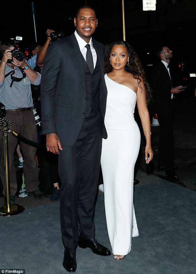 Agreement: La La Anthony has reportedly been granted temporary primary custody of her son with husband Carmelo Anthony, days after it was revealed that they'd split