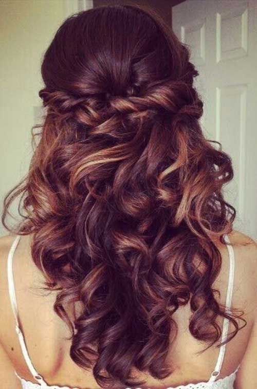 Highlighted Half Up Hairstyle for Women