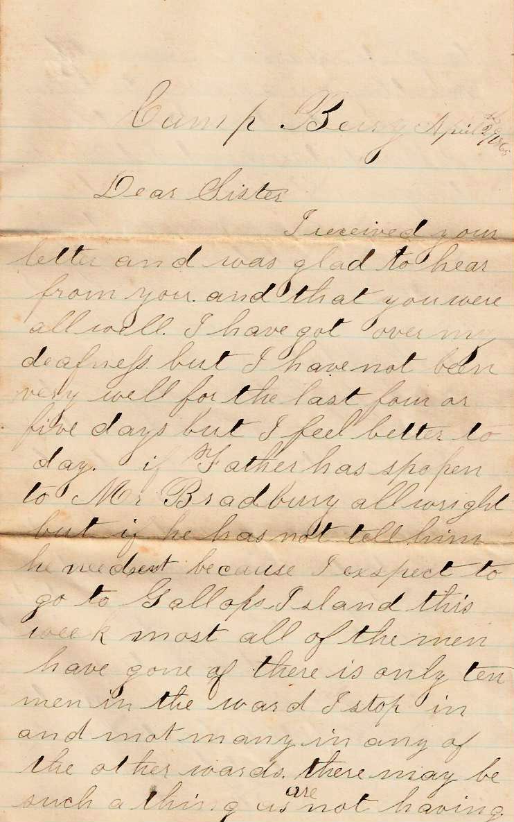 American Civil War Letters 1st of may 1865