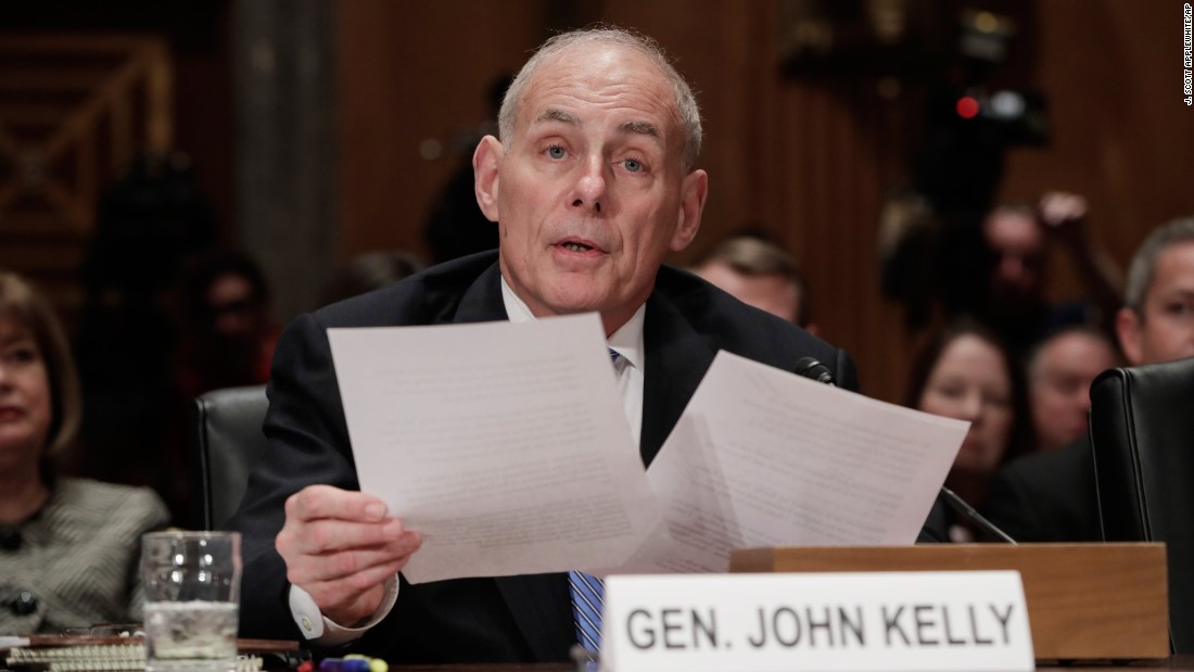 Kelly testifies &lt;a href=&quot;http://www.cnn.com/2017/01/10/politics/john-kelly-homeland-security-senate-confirmation-hearing/&quot; target=&quot;_blank&quot;&gt;at his hearing.&lt;/a&gt; He was previously the head of US Southern Command, which is responsible for all military activities in South America and Central America.