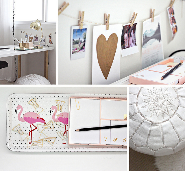 Gold, Pink Home Office