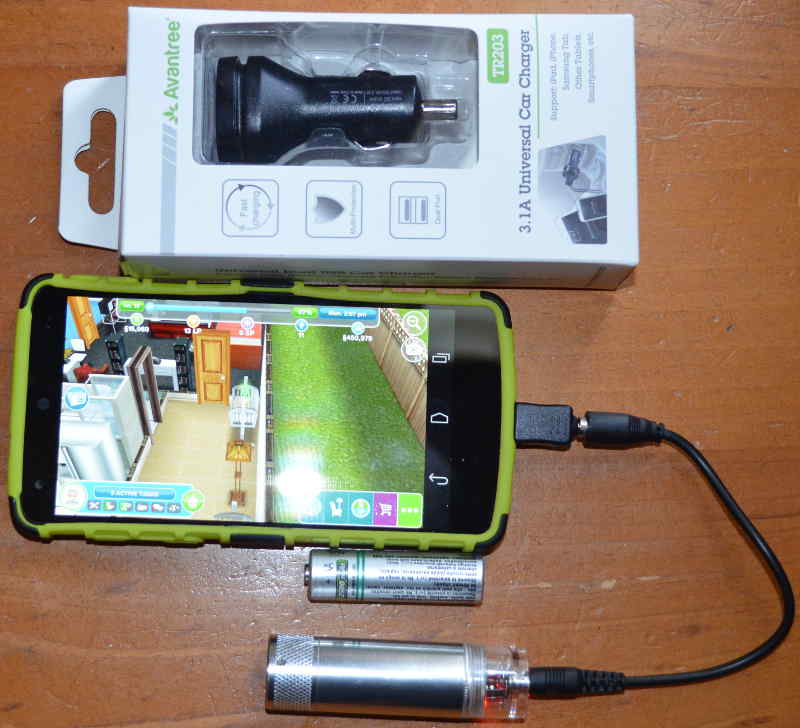 AA battery charger and 3.1A car charger