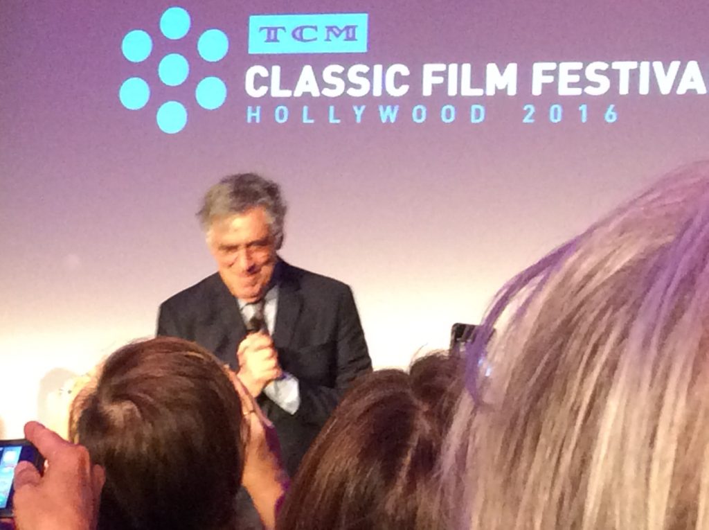 My best view of Elliott Gould, who was about 12 feet from me, during his interview at Club TCM. The hair at right belongs to ex-child actor Ted Donaldson, whom I wish I had introduced myself to. Chalk it up to festival fever, which fogs the brain.