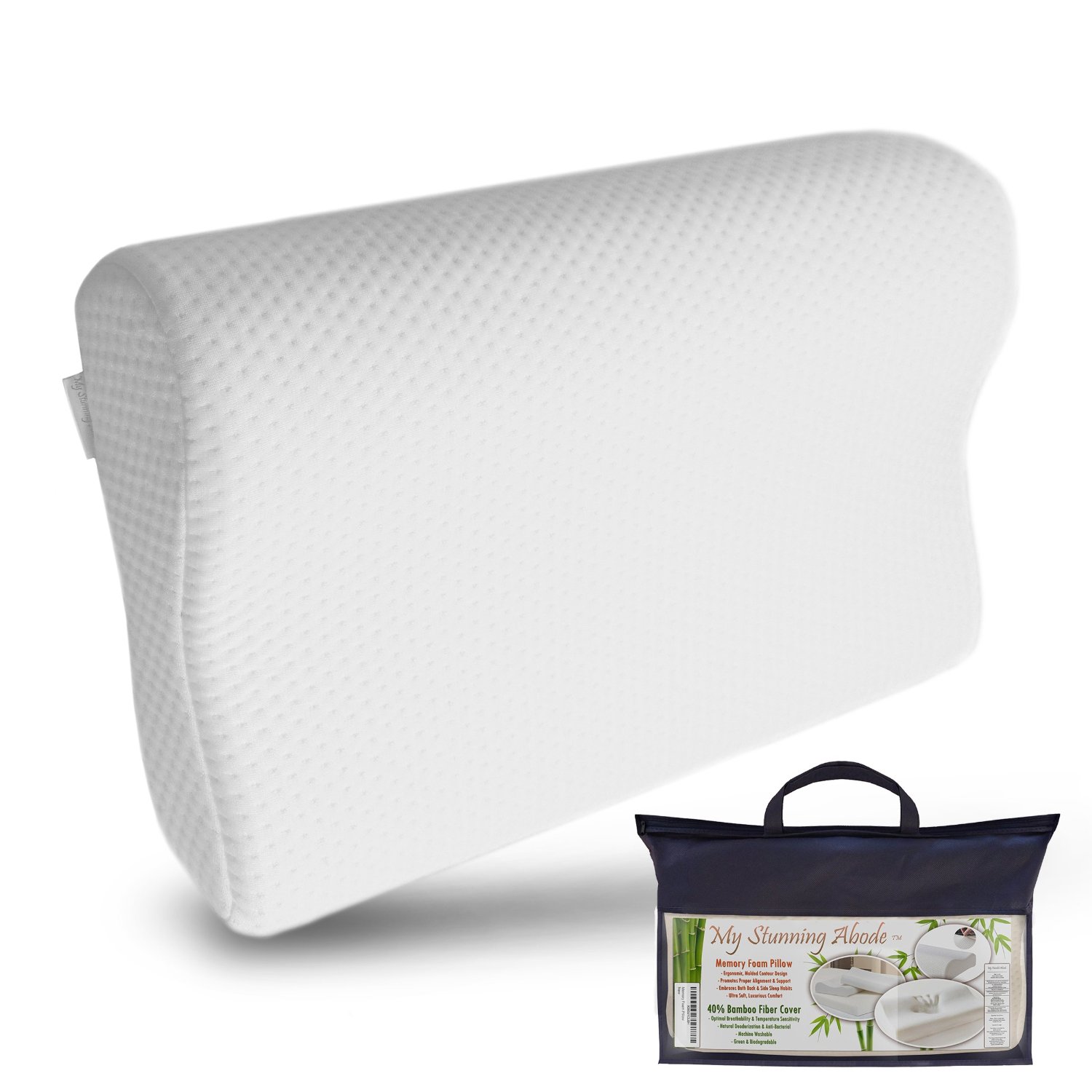 My Stunning Abode Memory Foam Neck Pillow with Contoured Support 
