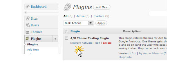 Network activate plugin
