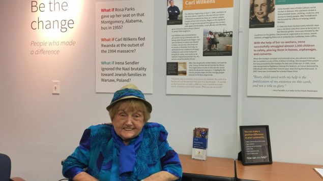 Holocaust survivor and Mengele twin Eva Mozes Kor in her Terre Haute, Indiana, CANDLES Holocaust Museum and Education Center on November 7, 2016. (Amanda Borschel-Dan/Times of Israel)