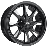 FUEL HYDRO 17X8.5 6X139.7 MATTE BLACK MILLED ACCENTS WHEEL & TYRE PACKAGE