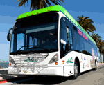 Hydrogen fuel cell bus: front/street side
