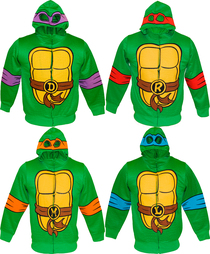 TMNT Teenage Mutant Ninja Turtles Reptilian Print Boys Costume Hoodie - Front
