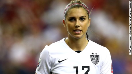 MONTREAL, QC - JUNE 30:  Alex Morgan #13 of the United States looks on in the first half against Germany in the FIFA Women&#39;s World Cup 2015 Semi-Final Match at Olympic Stadium on June 30, 2015 in Montreal, Canada.  (Photo by Elsa/Getty Images)
