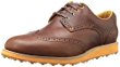 Callaway Footwear Men's Master Staff Brogue Full Grain Leather Golf Shoe, Brown/Brown, 9.5 M US