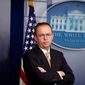 In this Jan. 20, 2018, file photo, Director of the Office of Management and Budget Mick Mulvaney stands during a press briefing at the White House in Washington.  (AP Photo/Alex Brandon, File) **FILE**