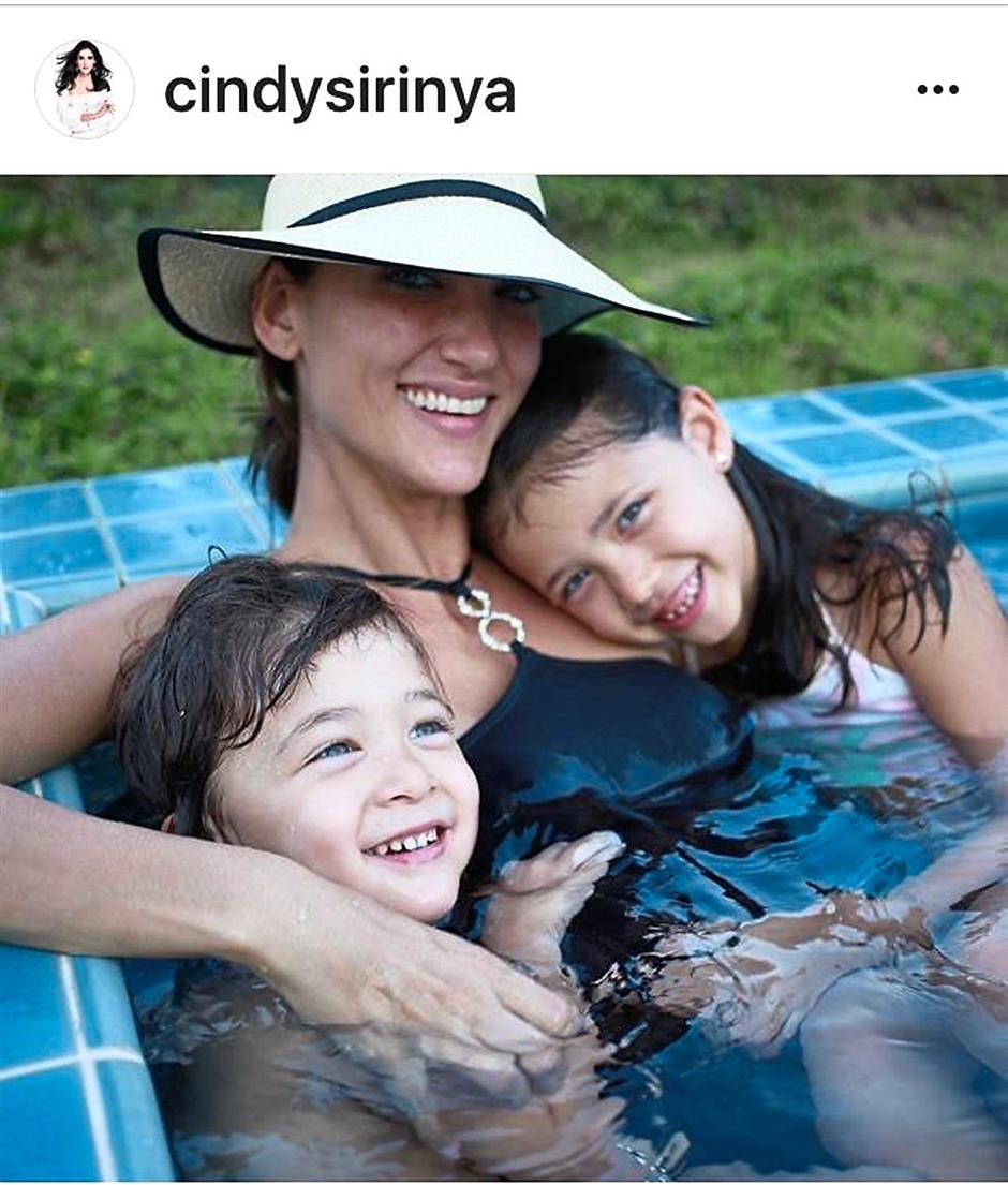 A post from Bishops Instagram account. Here she is seen with her children Leila Carmen (right) and Aiden. — Instagram