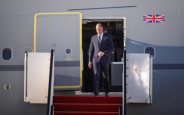 Prince William arrives at Ben Gurion International Airport on June 25, 2018. (Hadas Parush/Flash90)